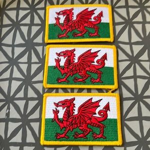Trio of Welsh National Flag Patches